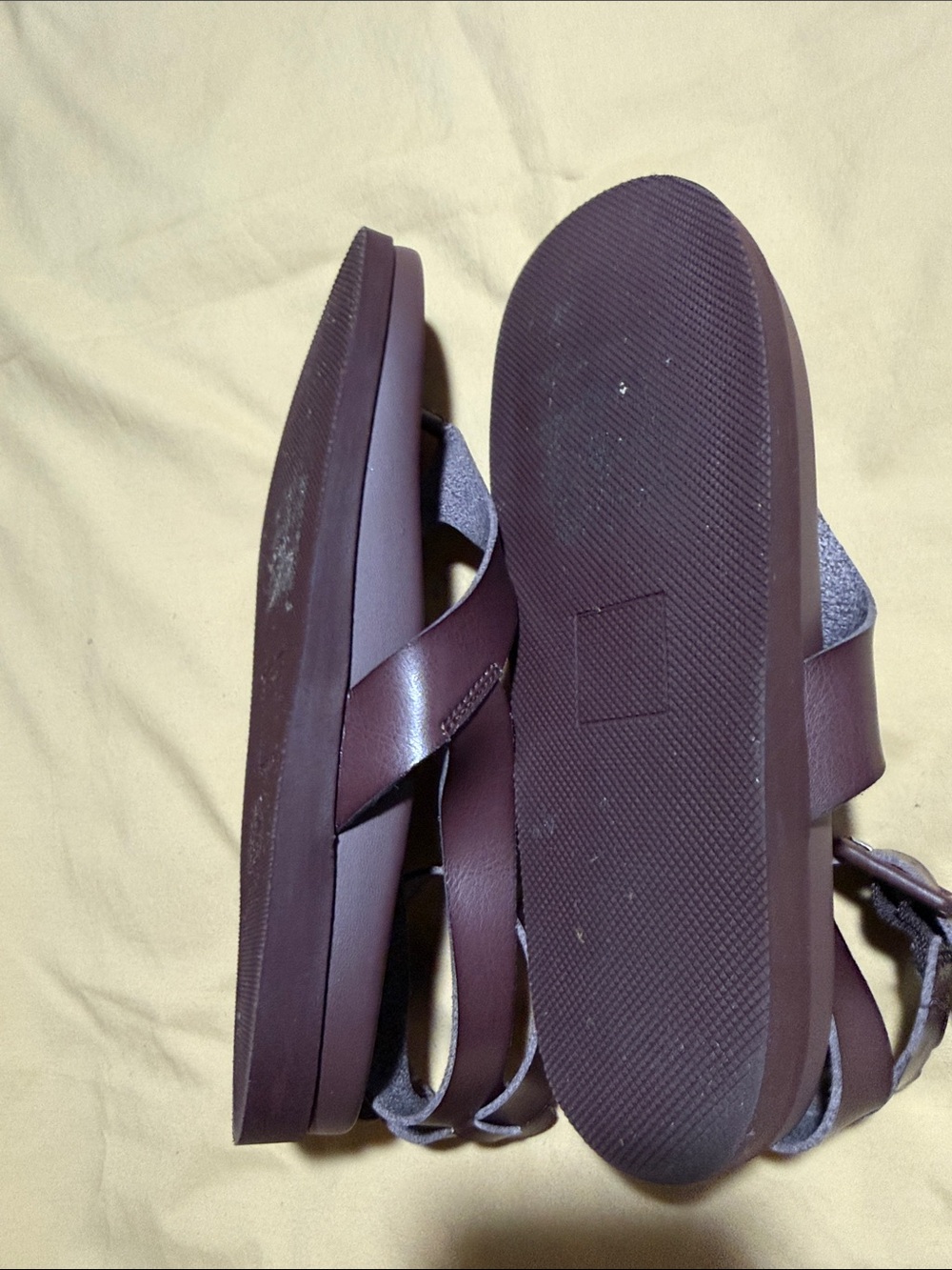 American Eagle Outfitters Women's Dark Brown Ankle-Strap Toe-Loop Sandals - Picture 5 of 7